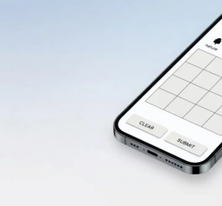 Clean logic grid puzzle interface with a minimalist 3×4 grid layout