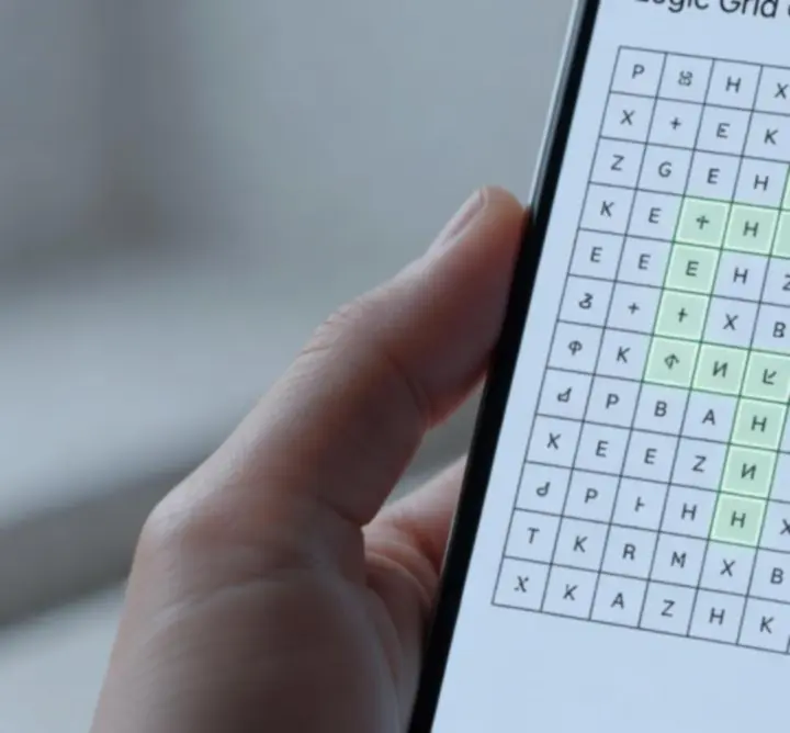 Fully solved logic grid showing the satisfying end state of a completed puzzle